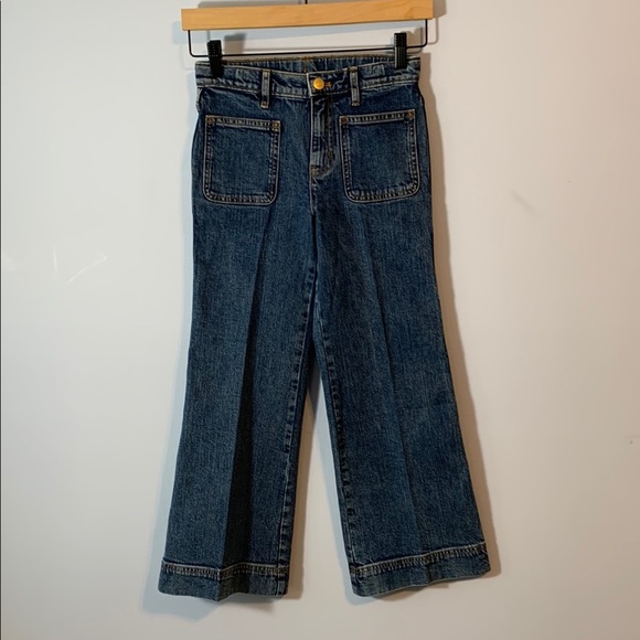 CrewCuts girls wide leg jeans front flat pockets size 10 sailor stretch - Picture 1 of 7